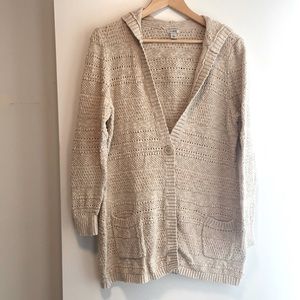 LL Bean Long Knit Cardigan | Cream | XL